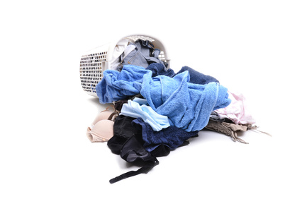 unwashed cloth in basket